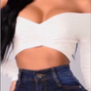 NEVER WORN. Off the Shoulder Crop Top.